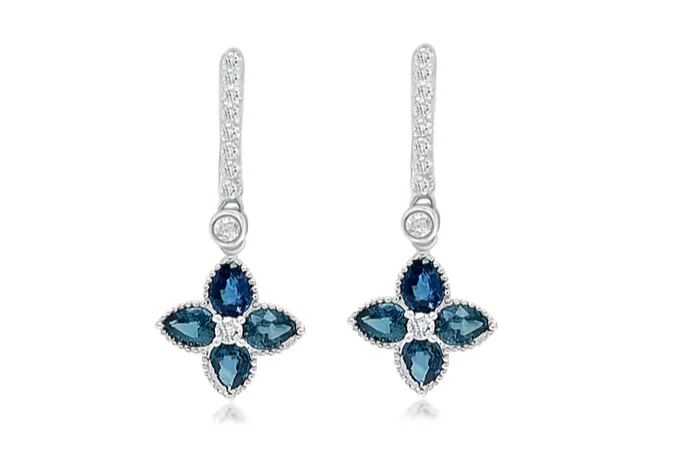 Earrings Albert Hern Earrings 18kt Gold Huggies Sapphires Diamonds