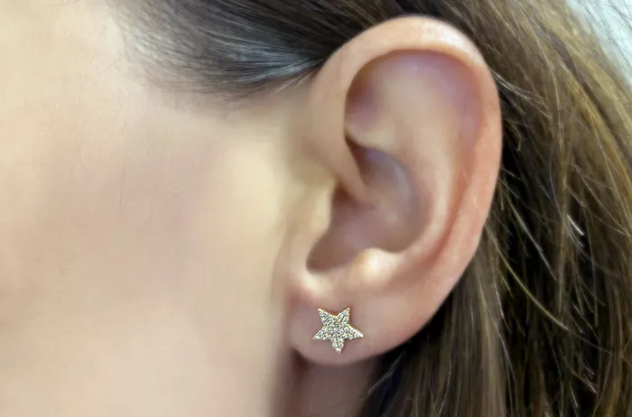 Earrings Albert Hern Earrings Star Gold Diamonds