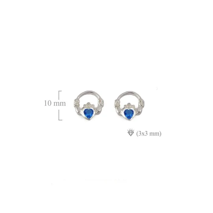 Earrings Claddagh stud earrings Blue Topaz December Birthstone Killarney Celtic Jewelry Earrings Claddagh stud earrings Blue Topaz December Birthstone Killarney Celtic Jewelry