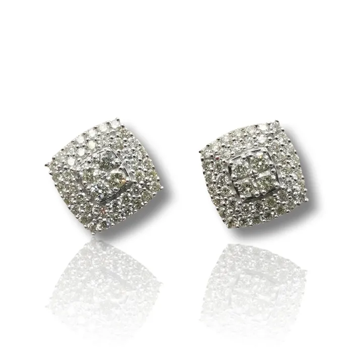 Earrings imakegrillzcom Square Diamond Earring
