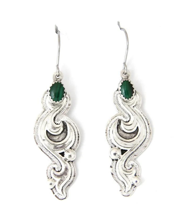 Earrings Shane Hendren Malachite Button Earrings