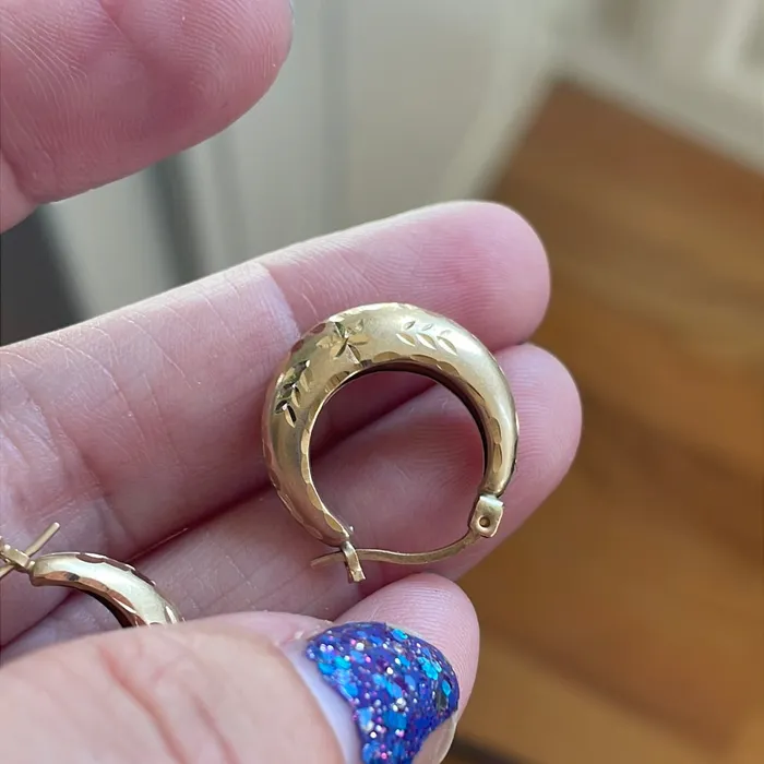 Earrings Vintage Paris Jewelry Starry Gold Hoop Earrings 14k Gold Vintage