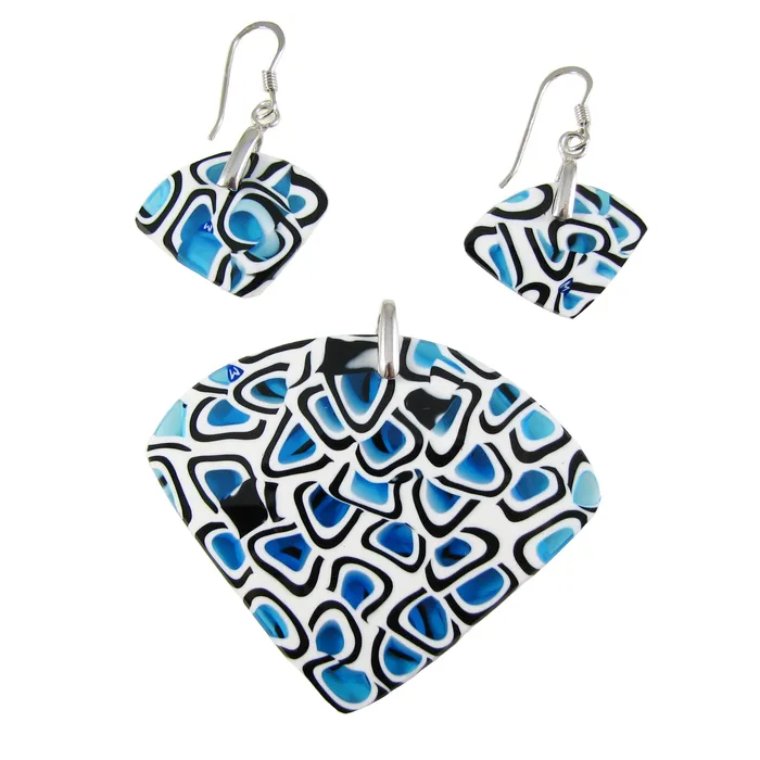 Earrings VN Murrine Murano glass Pendant earrings set Fantasy