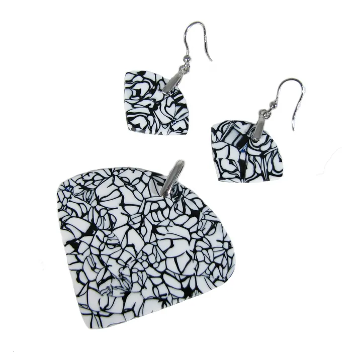 Earrings VN Murrine Murano glass Pendant earrings set Fantasy