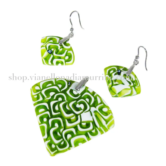 Earrings VN Murrine Murano glass Pendant earrings set Fantasy