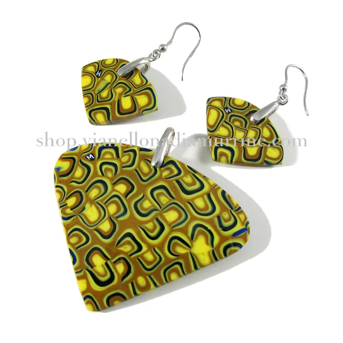 Earrings VN Murrine Murano glass Pendant earrings set Fantasy