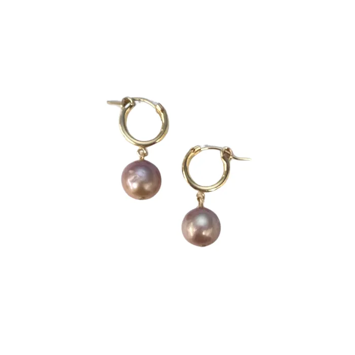 Edison Pearl Huggies Lahaole Hawaii Earrings