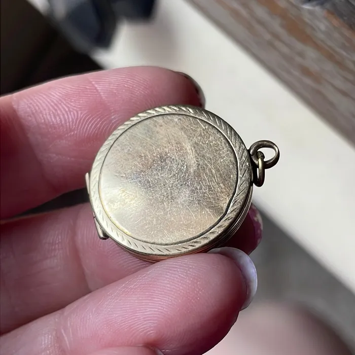 Engraved Flower Locket Gold Filled Antique Love Vintage Paris Earrings