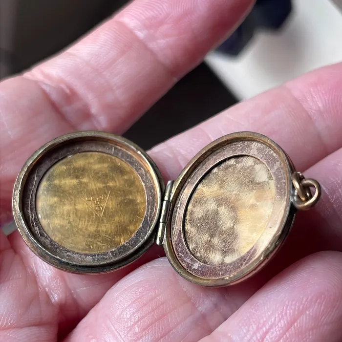 Engraved Flower Locket Gold Filled Antique Love Vintage Paris Earrings