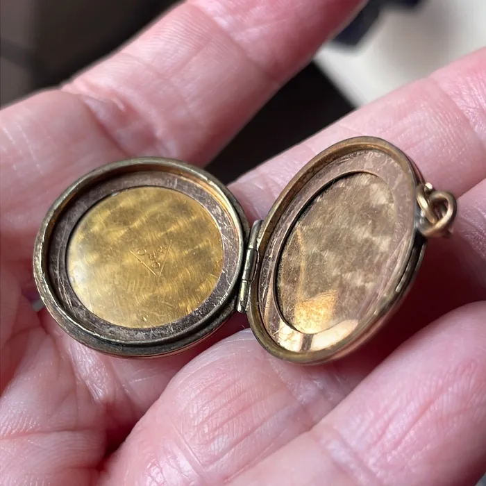 Engraved Flower Locket Gold Filled Antique Love Vintage Paris Earrings