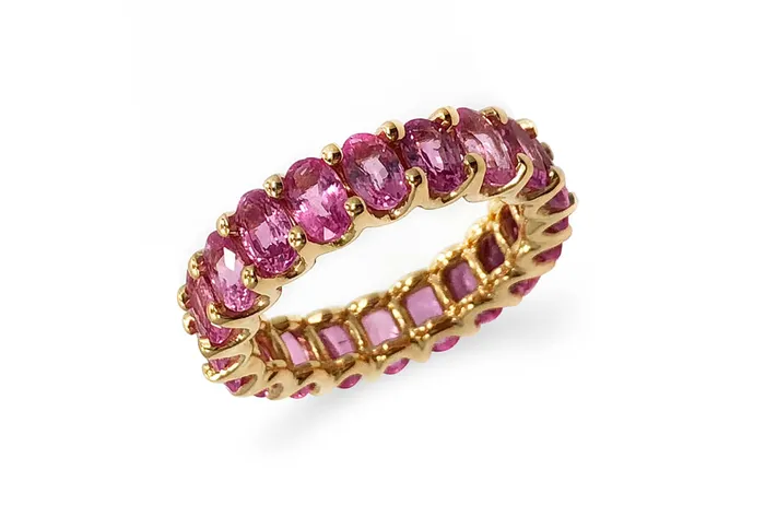 Eternity Ring Pink Sapphires Gold Albert Hern Rings