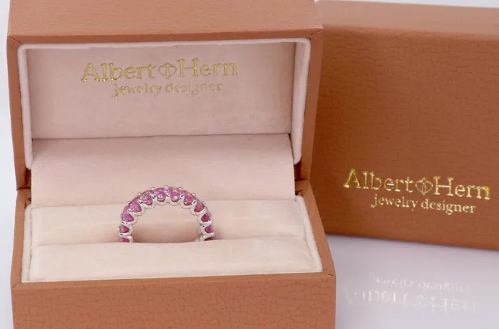 Eternity Ring Pink Sapphires Gold Albert Hern Rings