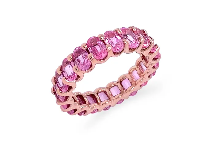 Eternity Ring Pink Sapphires Gold Albert Hern Rings