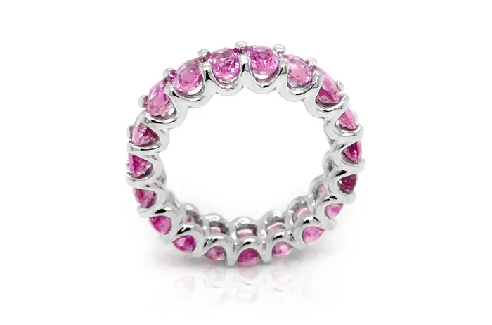 Eternity Ring Pink Sapphires Gold Albert Hern Rings