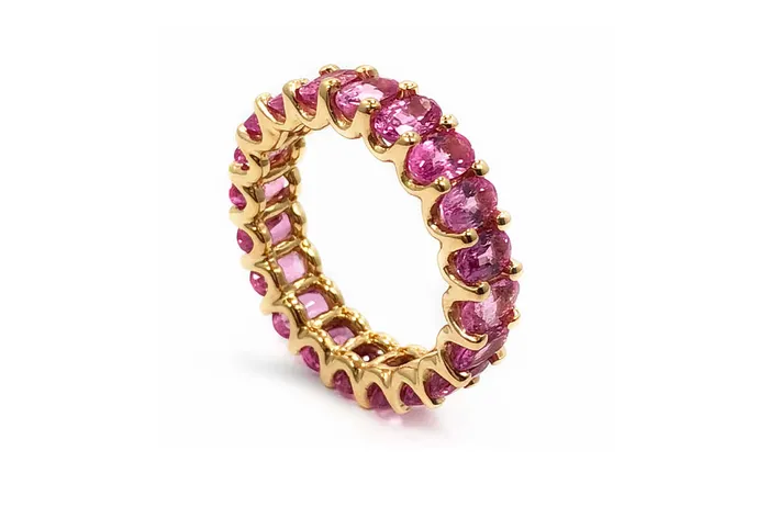 Eternity Ring Pink Sapphires Gold Albert Hern Rings