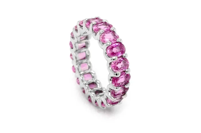 Eternity Ring Pink Sapphires Gold Albert Hern Rings