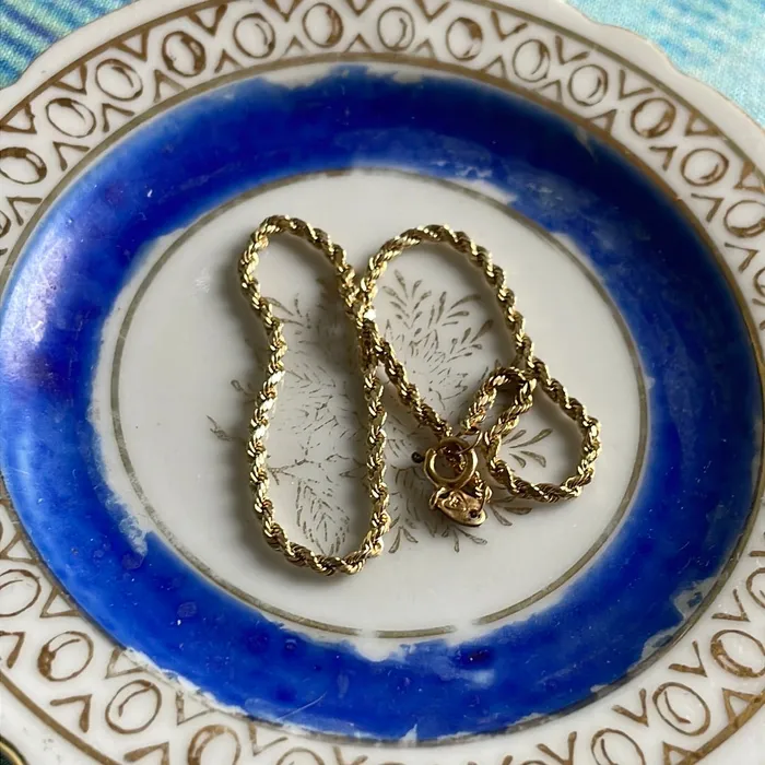 Gold Rope Chain Bracelet 10k Gold Vintage Love Vintage Paris Bracelets