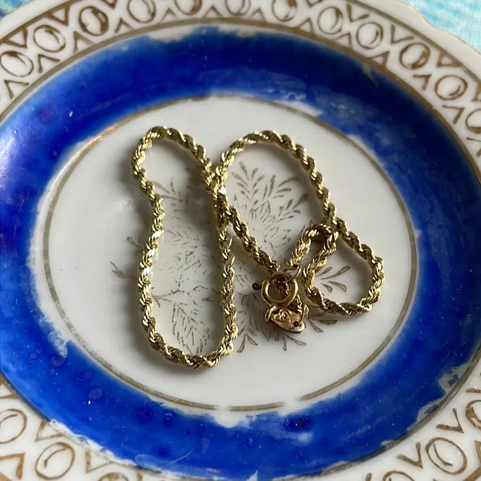 Gold Rope Chain Bracelet 10k Gold Vintage Love Vintage Paris Bracelets