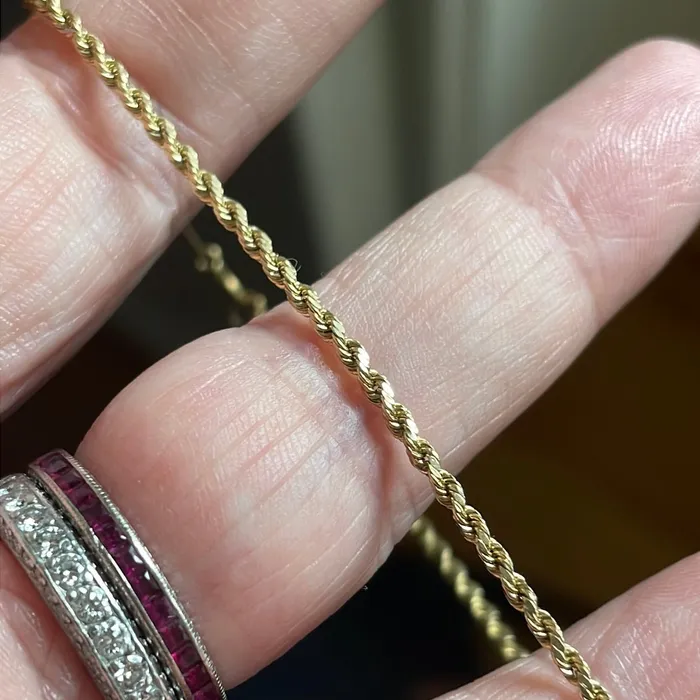 Gold Rope Chain Bracelet 10k Gold Vintage Love Vintage Paris Bracelets