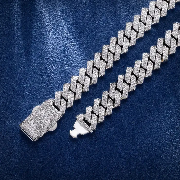 icezeusshop 10mm 925 Sterling Silver Moissanite Prong Cuban Chain Rings icezeusshop 10mm 925 Sterling Silver Moissanite Prong Cuban Chain Rings