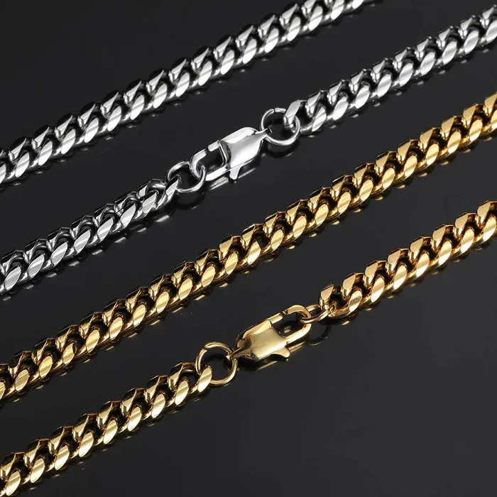 IceZeusShop Bracelets 9mm Stainless Steel Miami Cuban Link Chain