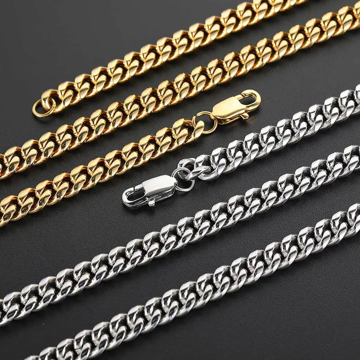IceZeusShop Bracelets 9mm Stainless Steel Miami Cuban Link Chain