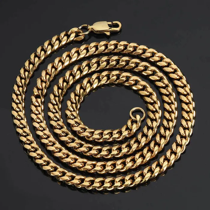 IceZeusShop Bracelets 9mm Stainless Steel Miami Cuban Link Chain