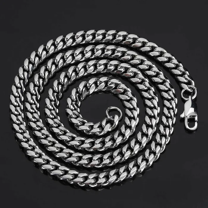 IceZeusShop Bracelets 9mm Stainless Steel Miami Cuban Link Chain