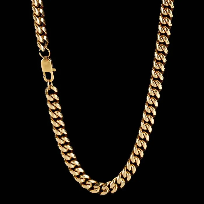 IceZeusShop Bracelets 9mm Stainless Steel Miami Cuban Link Chain