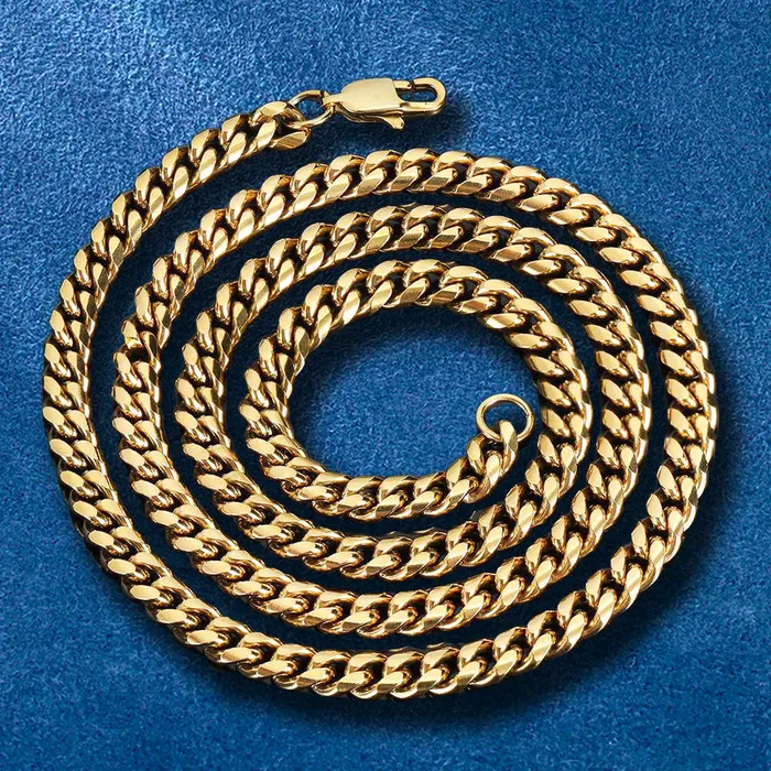 IceZeusShop Bracelets 9mm Stainless Steel Miami Cuban Link Chain