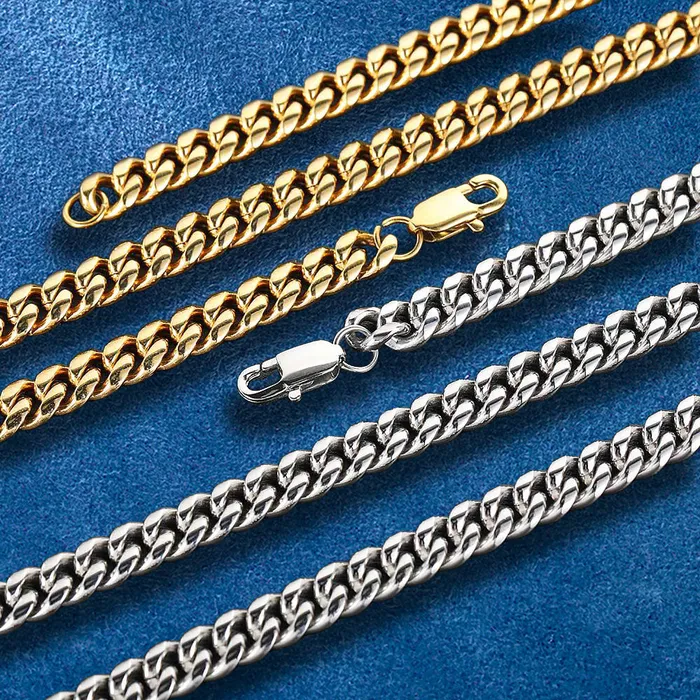 IceZeusShop Bracelets 9mm Stainless Steel Miami Cuban Link Chain