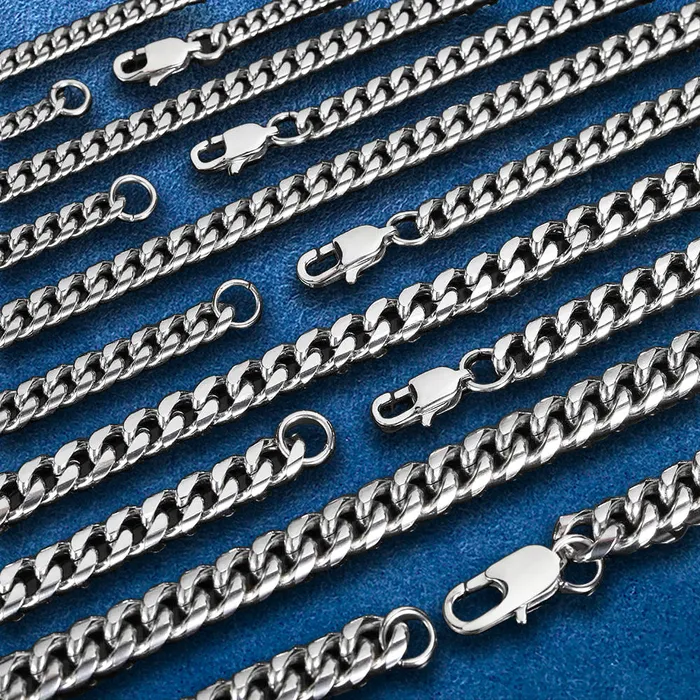 IceZeusShop Bracelets 9mm Stainless Steel Miami Cuban Link Chain