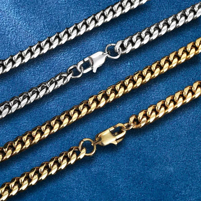 IceZeusShop Bracelets 9mm Stainless Steel Miami Cuban Link Chain