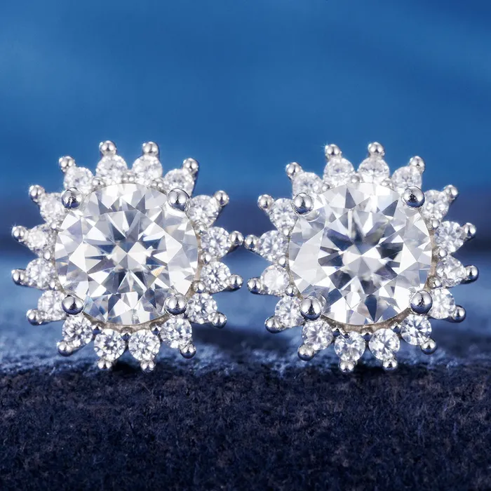 IceZeusShop Earrings S925 Halo Sun Stud Earrings