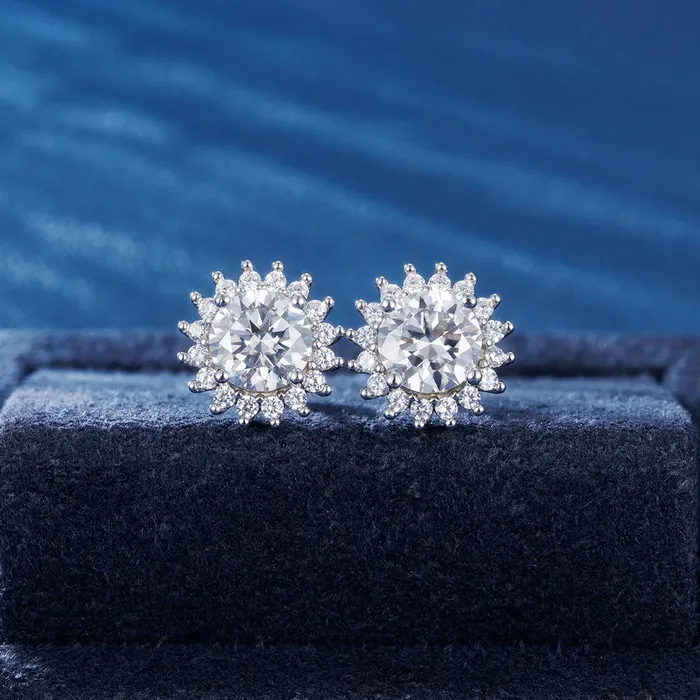 IceZeusShop Earrings S925 Halo Sun Stud Earrings