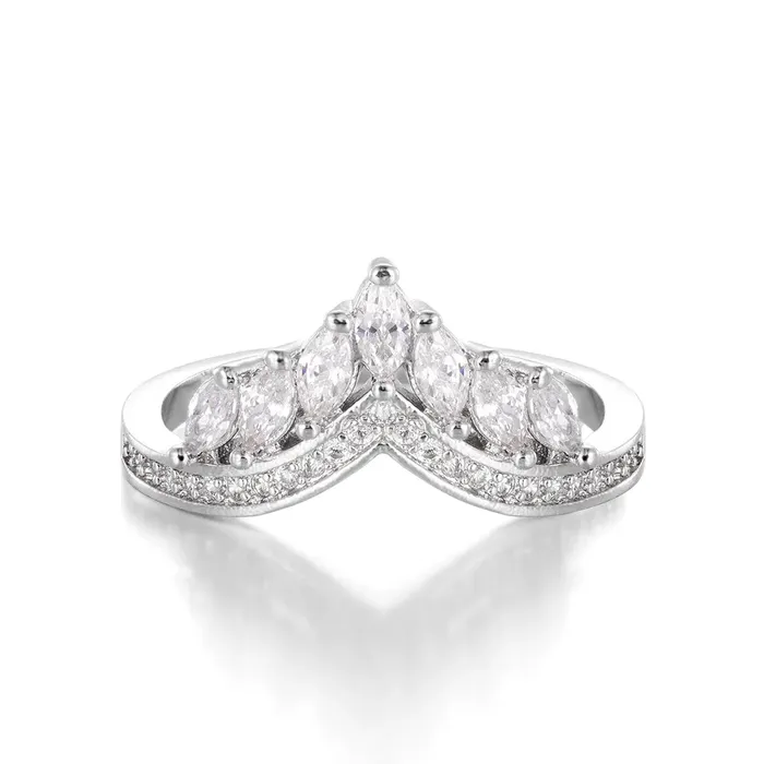 icezeusshop Rings Moissanite Princess Wish Crown Ring