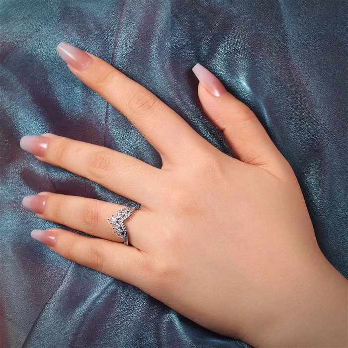 icezeusshop Rings Moissanite Princess Wish Crown Ring