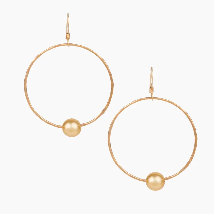 Isla Golden Pearl Hoop Earrings misha hawaii Earrings