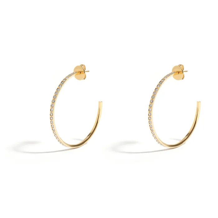 Jack Vartanian Earrings NEW VINTAGE POWER LARGE HOOP EARRING IN 18K YELLOW GOLD WITH DIAMOND Jack Vartanian Earrings NEW VINTAGE POWER LARGE HOOP EARRING IN 18K YELLOW GOLD WITH DIAMOND