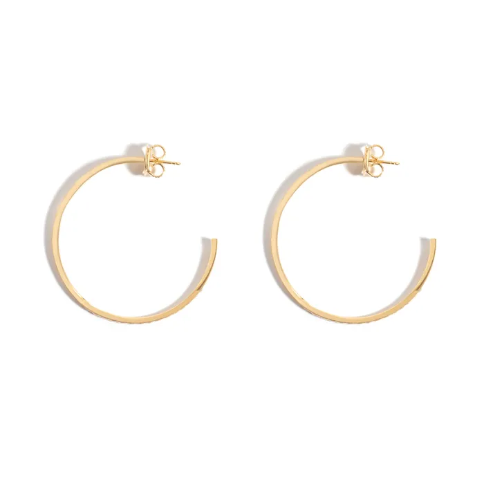 Jack Vartanian Earrings NEW VINTAGE POWER LARGE HOOP EARRING IN 18K YELLOW GOLD WITH DIAMOND