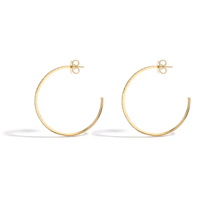 Jack Vartanian Earrings NEW VINTAGE POWER LARGE HOOP EARRING IN 18K YELLOW GOLD WITH DIAMOND