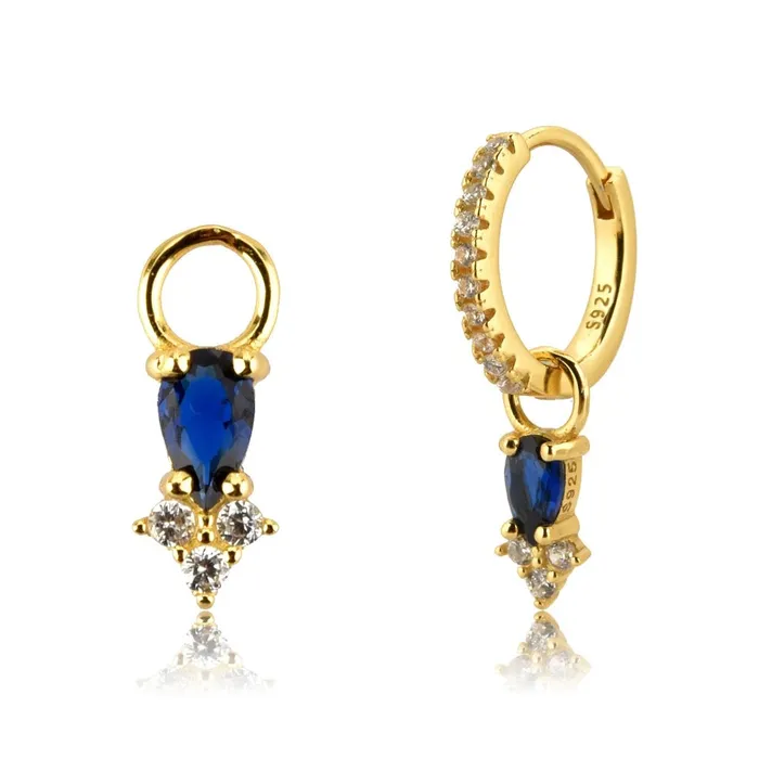 Midnight Sapphire Hoop Charm Egypt Charm Necklaces