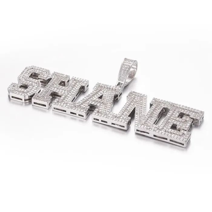 Necklaces icezeusshop Custom Name Iced Out Varsity Font Letter Pendant For Gift