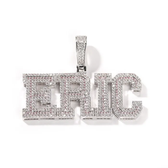 Necklaces icezeusshop Custom Name Iced Out Varsity Font Letter Pendant For Gift