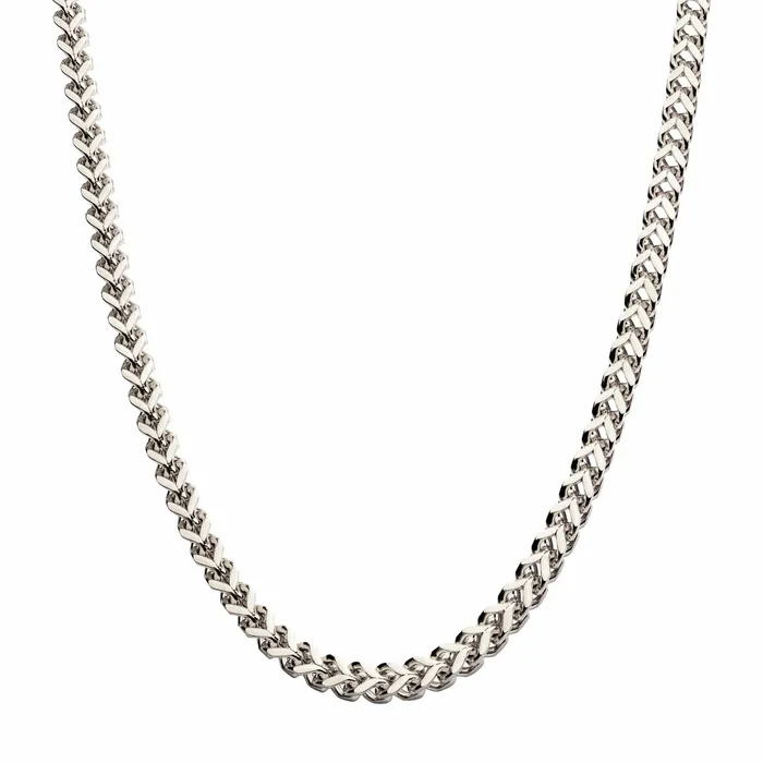 Necklaces INOX JEWELRY Silver Tone Stainless Steel 4mm Franco Chain