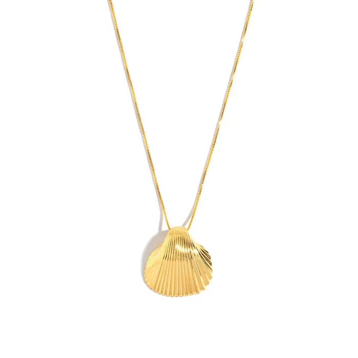 Necklaces MARE SMALL SHELL NECKLACE IN 18K YELLOW GOLD PLATED SILVER Jack Vartanian Necklaces MARE SMALL SHELL NECKLACE IN 18K YELLOW GOLD PLATED SILVER Jack Vartanian
