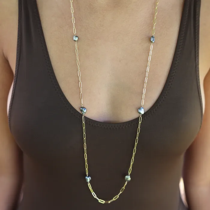 Necklaces misha hawaii Michelle Tahitian Keshi Pearl Necklace