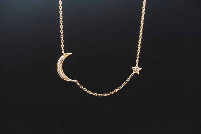 Necklaces Wilkerson 14k Rose Gold Moon and Star Necklace