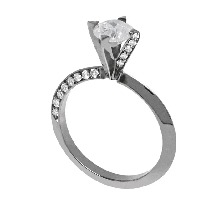 Rings Jack Vartanian SOLITARY SPIKE RING IN BLACK RHODIUM PLATED 18K WHITE GOLD WITH DIAMOND Rings Jack Vartanian SOLITARY SPIKE RING IN BLACK RHODIUM PLATED 18K WHITE GOLD WITH DIAMOND