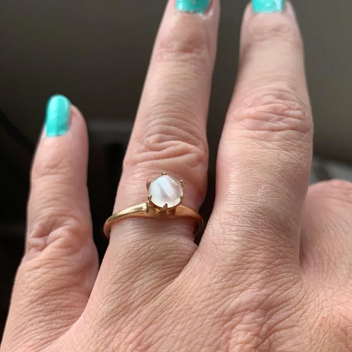 Rings Love Vintage Paris Moonstone Solitaire Ring 14k Gold Antique